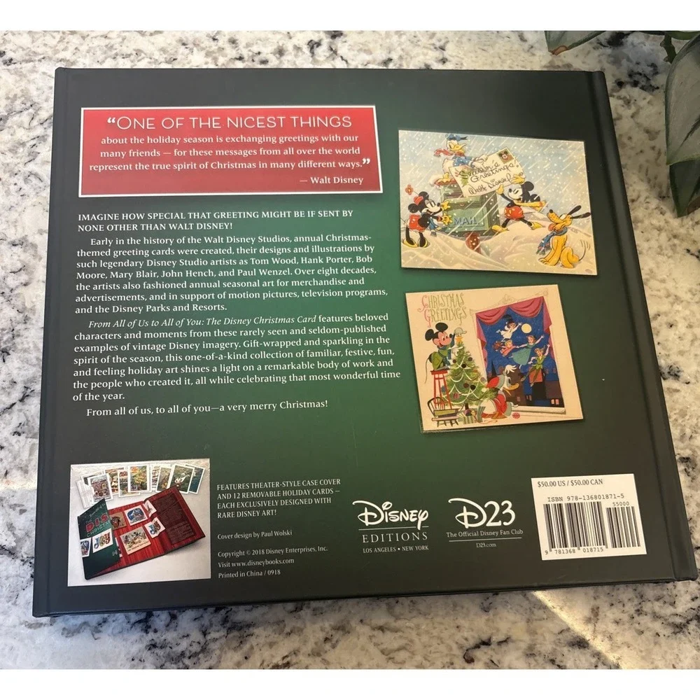 The Disney Christmas Card Book, 2018, Disney Fan Club 2018 All Cards In Book